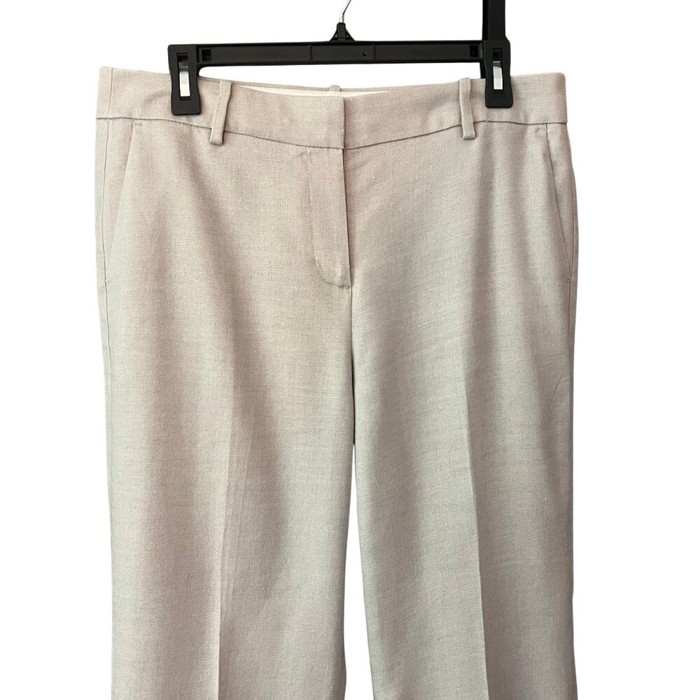 J.Crew Peyton Pant in Stretch Linen Beige Cropped Wide Leg Trousers‎ Size 10 - Picture 3 of 9